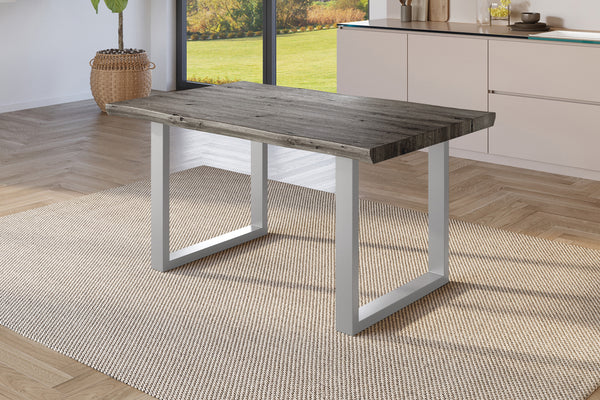 #holzgrau-optik #140x80 #u-gestellsilber