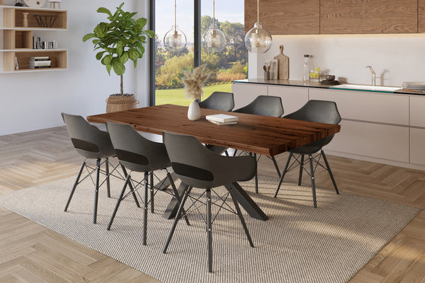 #holznussbaum-optik #220x100 #spider-gestellschwarz