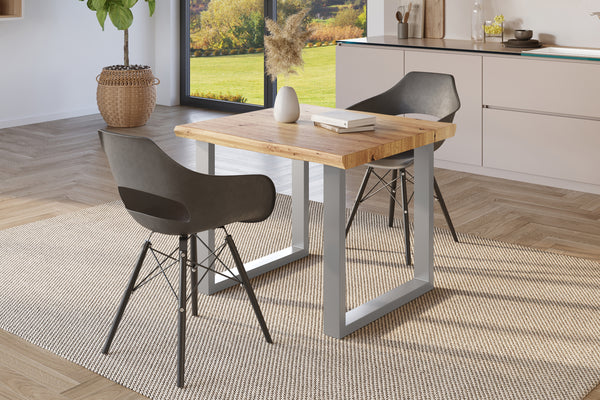 #holzwildeiche-optik #80x80 #u-gestellsilber