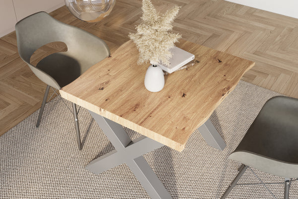 #holzwildeiche-optik #80x80 #x-gestellsilber
