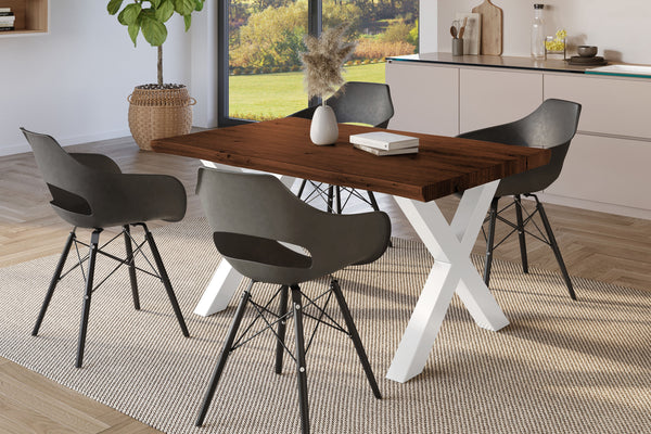 #holznussbaum-optik #120x80 #x-gestellweiß