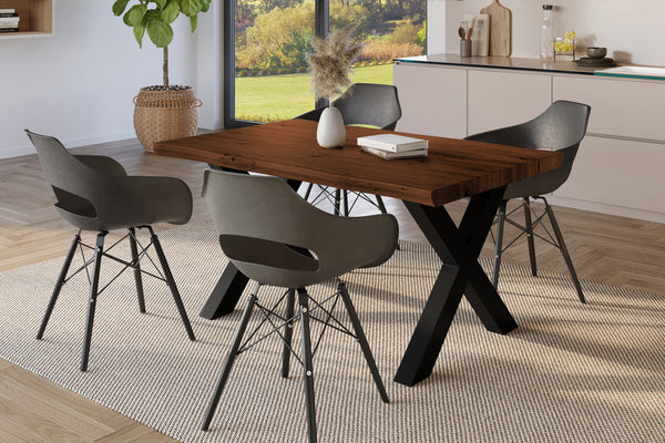 #holznussbaum-optik #120x80 #x-gestellschwarz