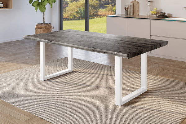 #holzgrau-optik #200x100 #u-gestellweiß