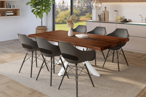 #holznussbaum-optik #220x100 #spider-gestellweiß