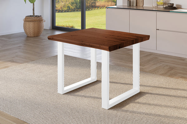 #holznussbaum-optik #80x80 #u-gestellweiß