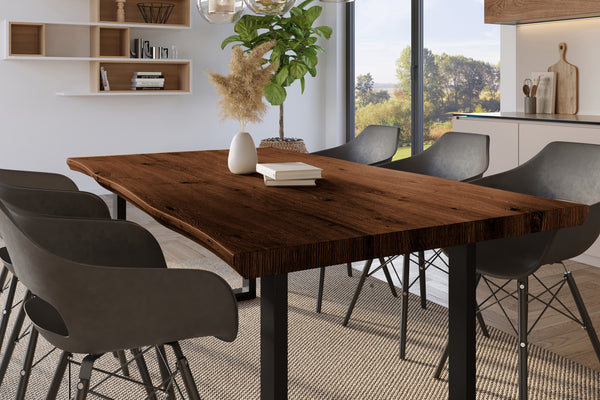 #holznussbaum-optik #180x90 #u-gestellschwarz
