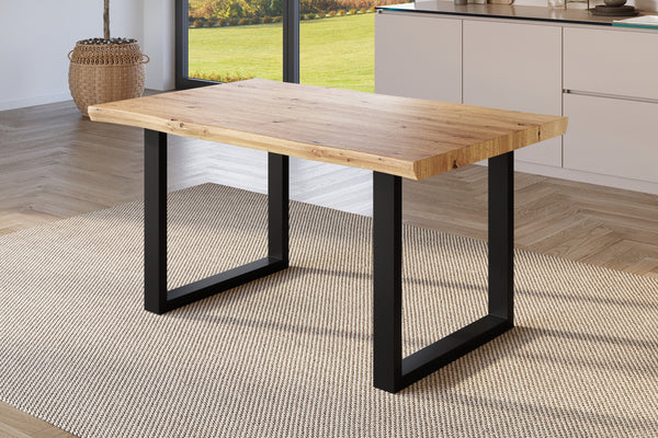 #holzwildeiche-optik #120x80 #u-gestellschwarz