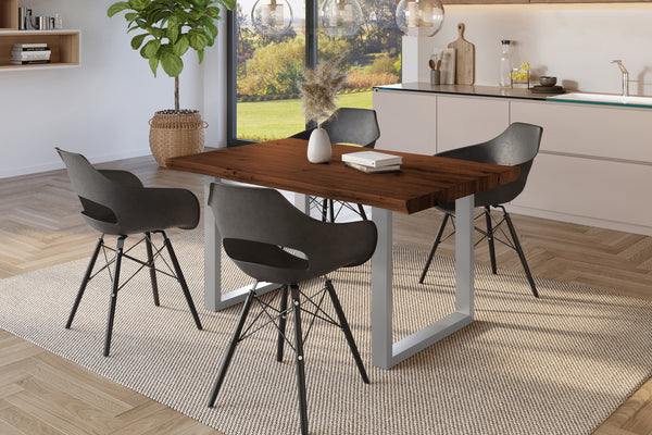 #holznussbaum-optik #120x80 #u-gestellsilber