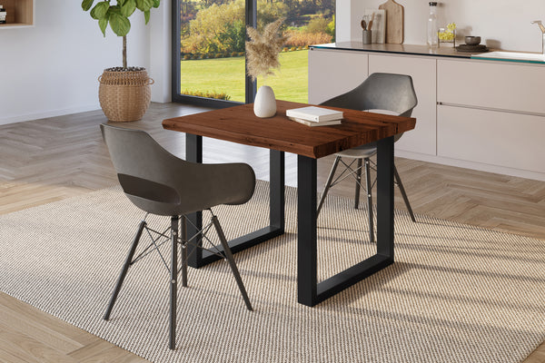#holznussbaum-optik #80x80 #u-gestellschwarz