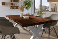 #holznussbaum-optik #180x90 #x-gestellsilber