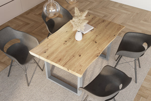 #holzwildeiche-optik #120x80 #u-gestellsilber