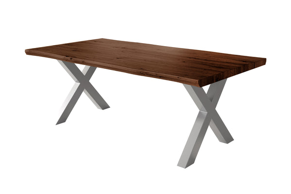 #holznussbaum-optik #180x90 #x-gestellsilber