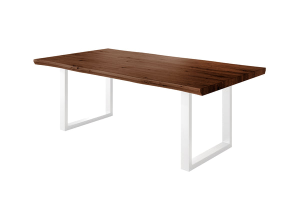 #holznussbaum-optik #220x100 #u-gestellweiß