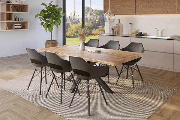 #holzwildeiche-optik #180x90 #spider-gestellschwarz