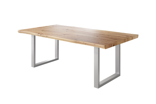 #holzwildeiche-optik #180x90 #u-gestellsilber