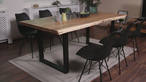 #akazienaturfarben #280x100 #u-gestellschwarz