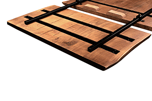 Ansteckplatten beim Esstisch, Ansicht von unten