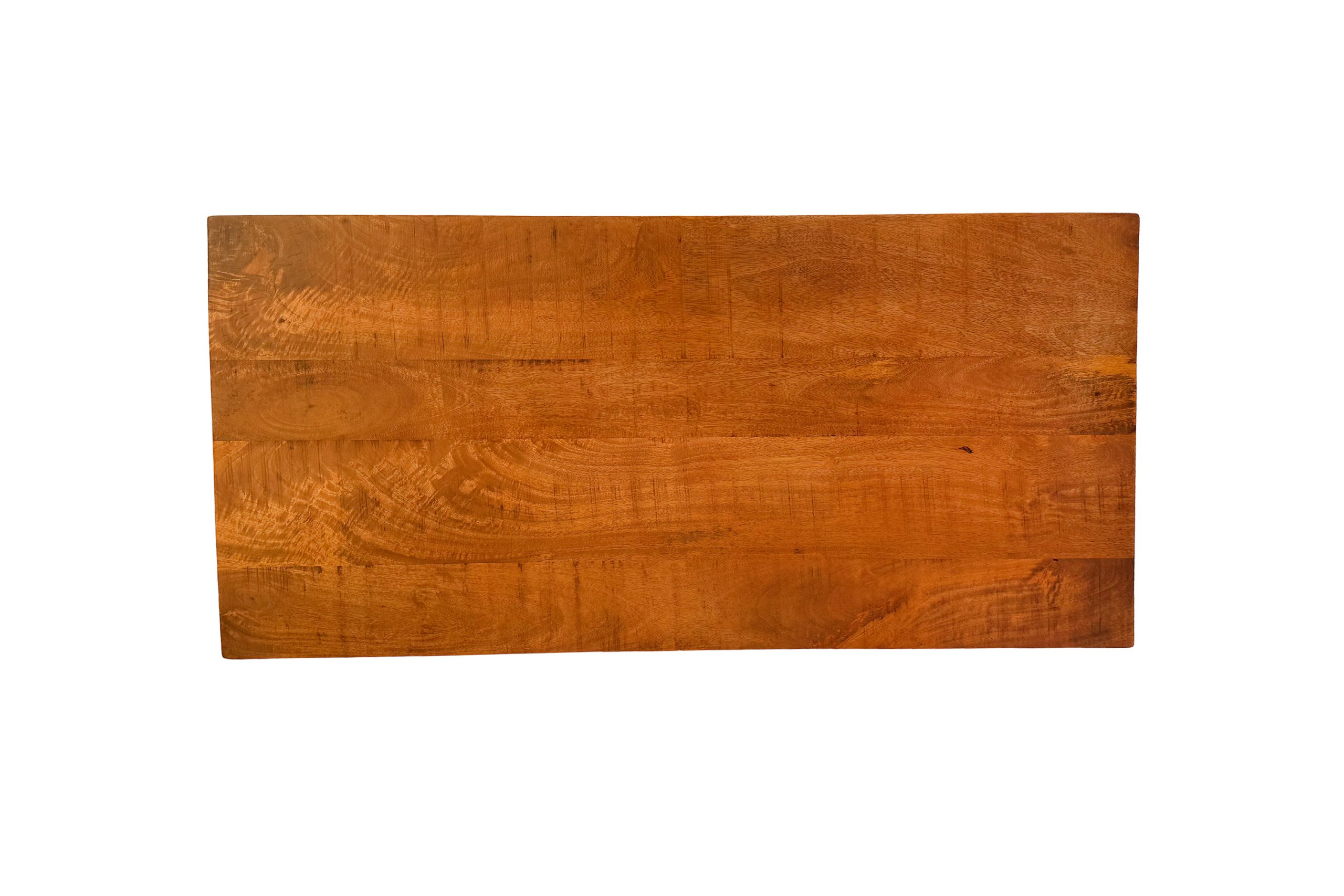 Couchtisch gerade Kanten 100×55 cm Mangoholz honig massiv U-Gestell schwarz NADIA – Bild 5