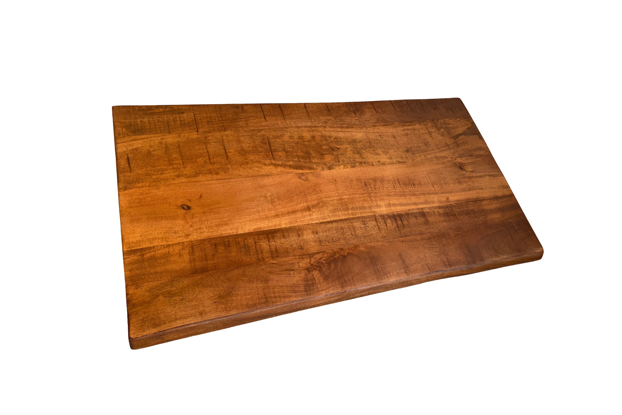 Couchtisch Baumkante 100×55 cm Mangoholz honig massiv U-Gestell schwarz NAYLA – Bild 5