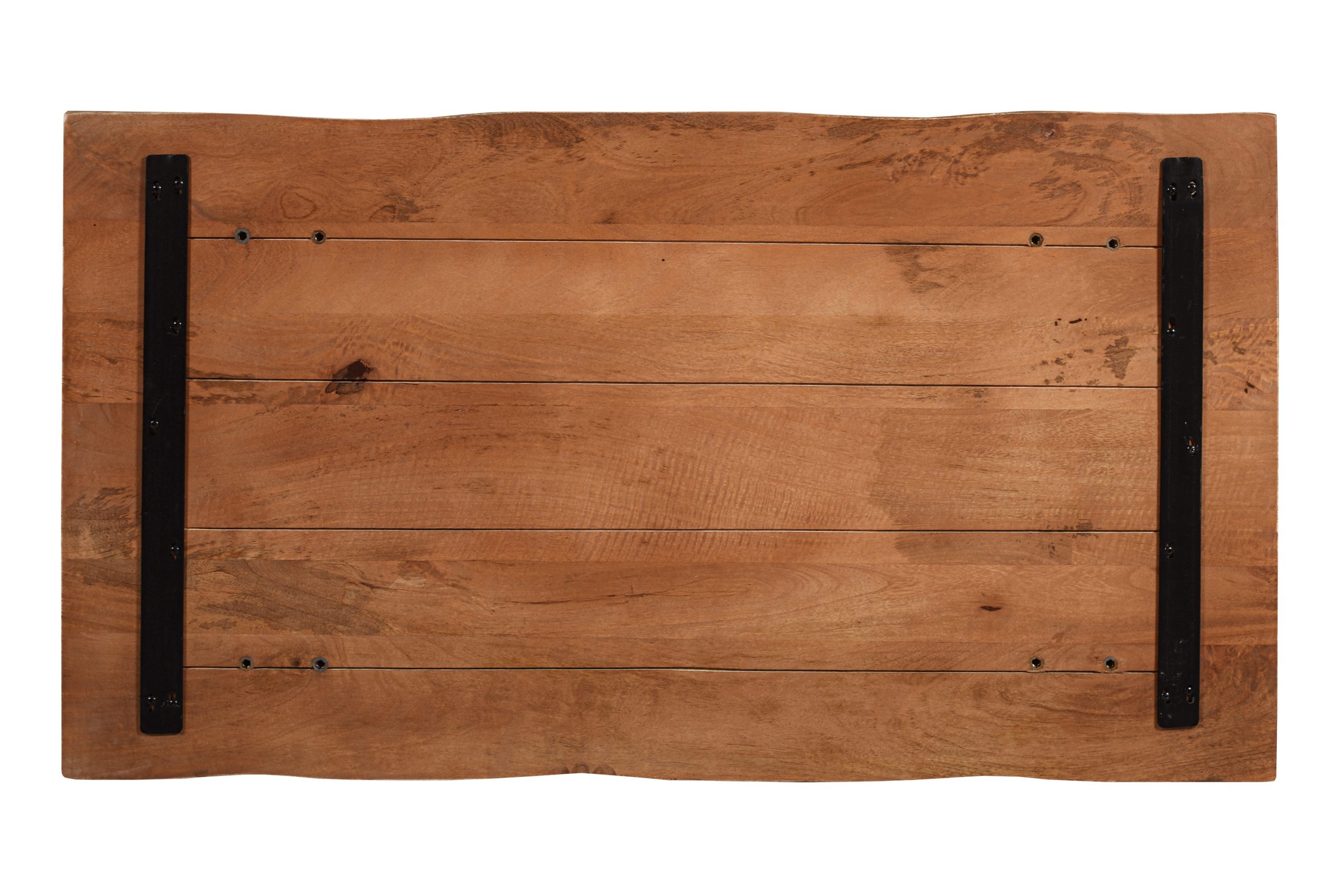 Couchtisch Baumkante massiv Mangoholz honigfarben 115×65 cm schwarz PATRICK – Bild 7