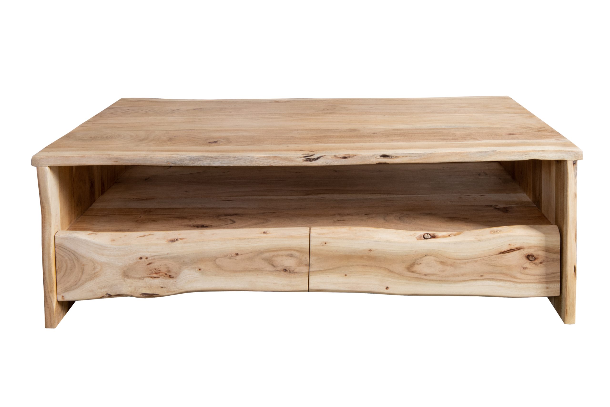 Couchtisch Akazienholz massiv natur Beistelltisch 130 x 70 x 45 cm DAHLIA I – Bild 2