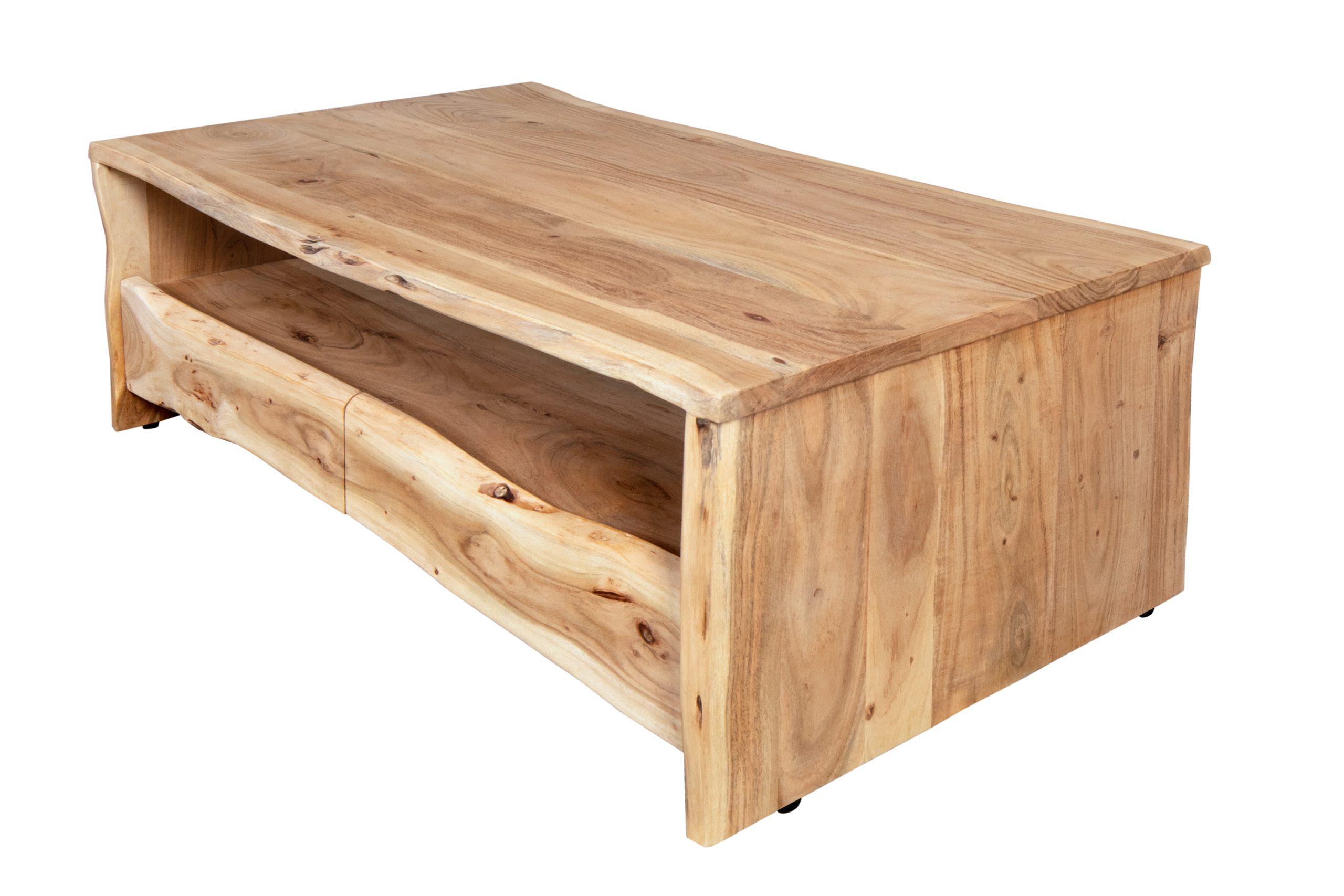 Couchtisch Akazienholz massiv natur Beistelltisch 130 x 70 x 45 cm DAHLIA I – Bild 5