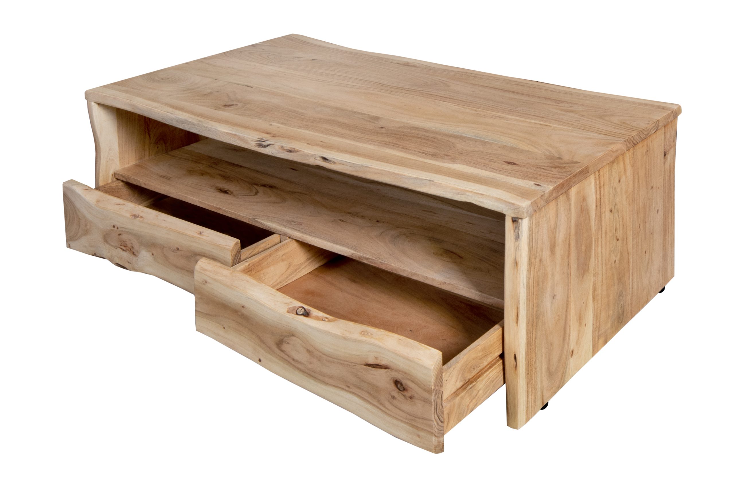 Couchtisch Akazienholz massiv natur Beistelltisch 130 x 70 x 45 cm DAHLIA I – Bild 6