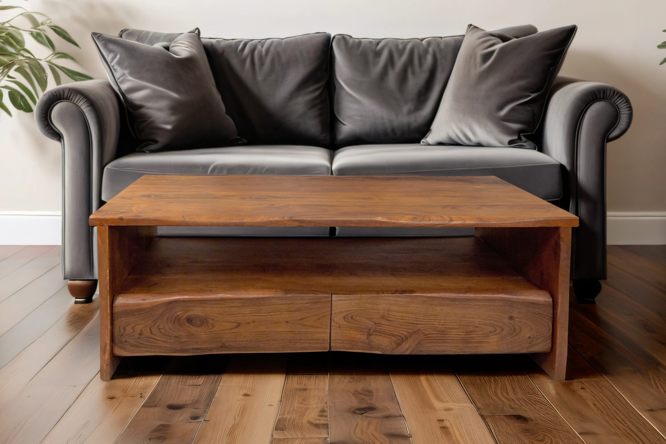 Couchtisch Akazienholz massiv nussbaum Beistelltisch  130 x 70 x 45 cm DAHLIA I