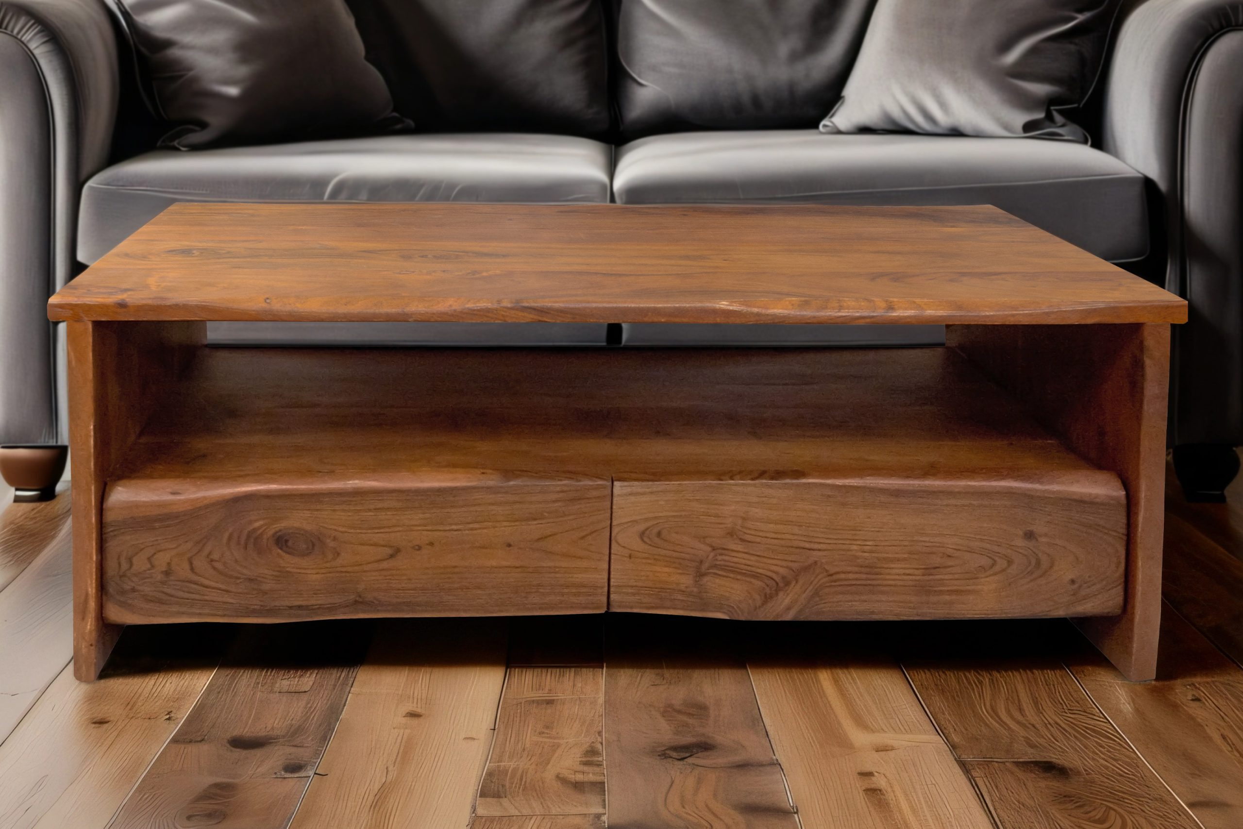 Couchtisch Akazienholz massiv nussbaum Beistelltisch 130 x 70 x 45 cm DAHLIA I – Bild 4