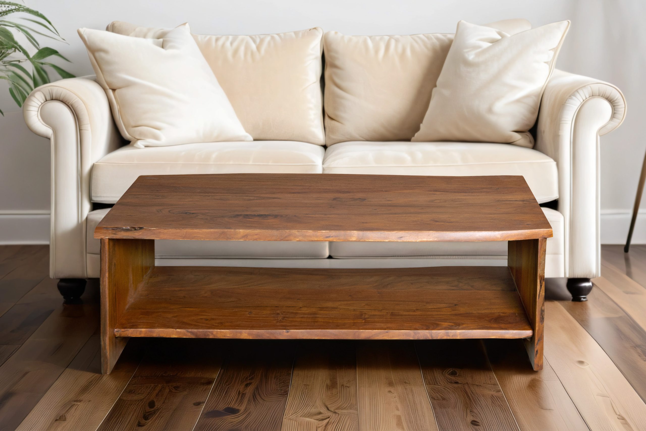 Couchtisch Akazienholz massiv nussbaum Beistelltisch 120 x 60 x 40 cm DAHLIA II