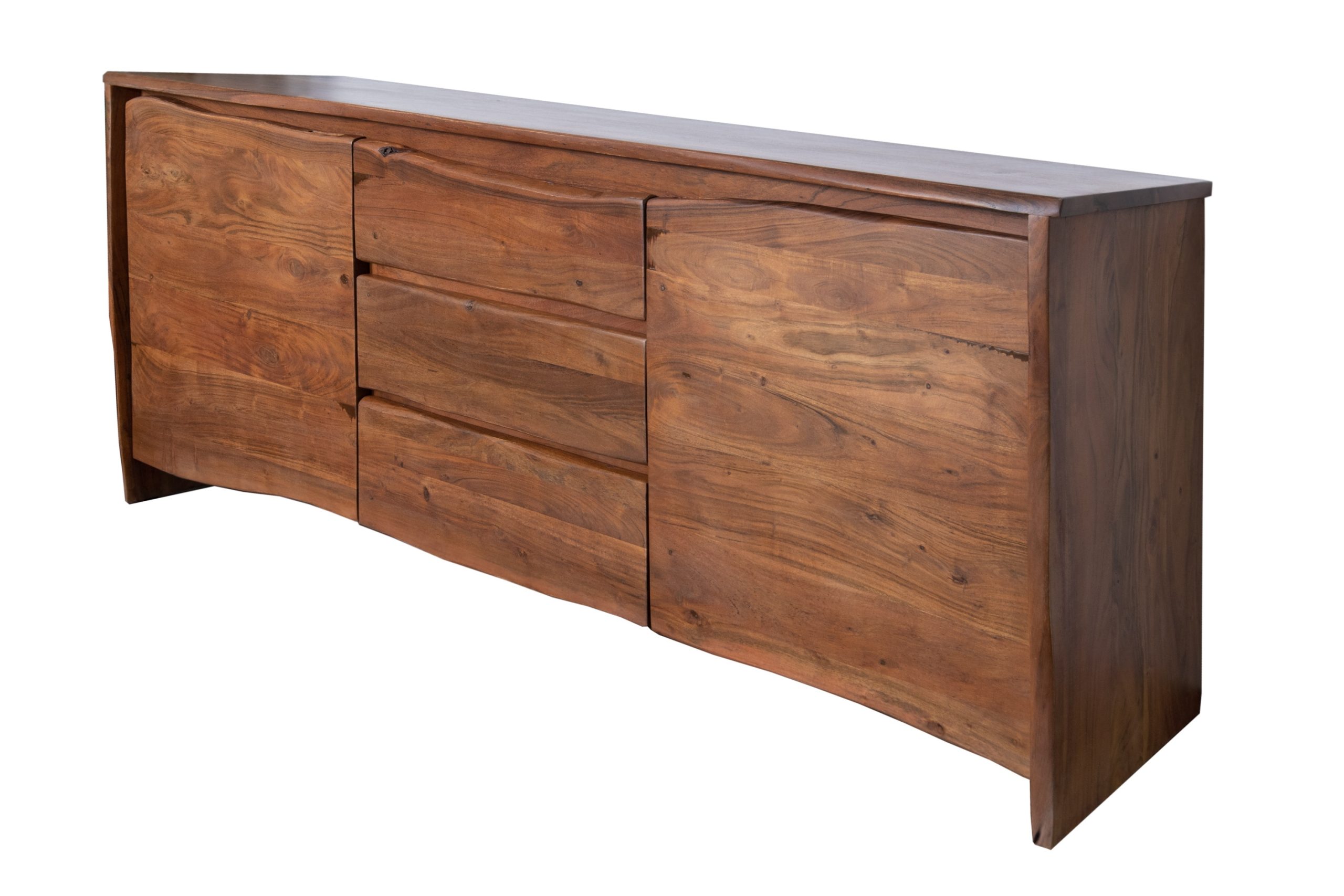 Sideboard Akazienholz massiv nussbaum Kommode 200 x 45 x 90 cm DAHLIA II – Bild 2