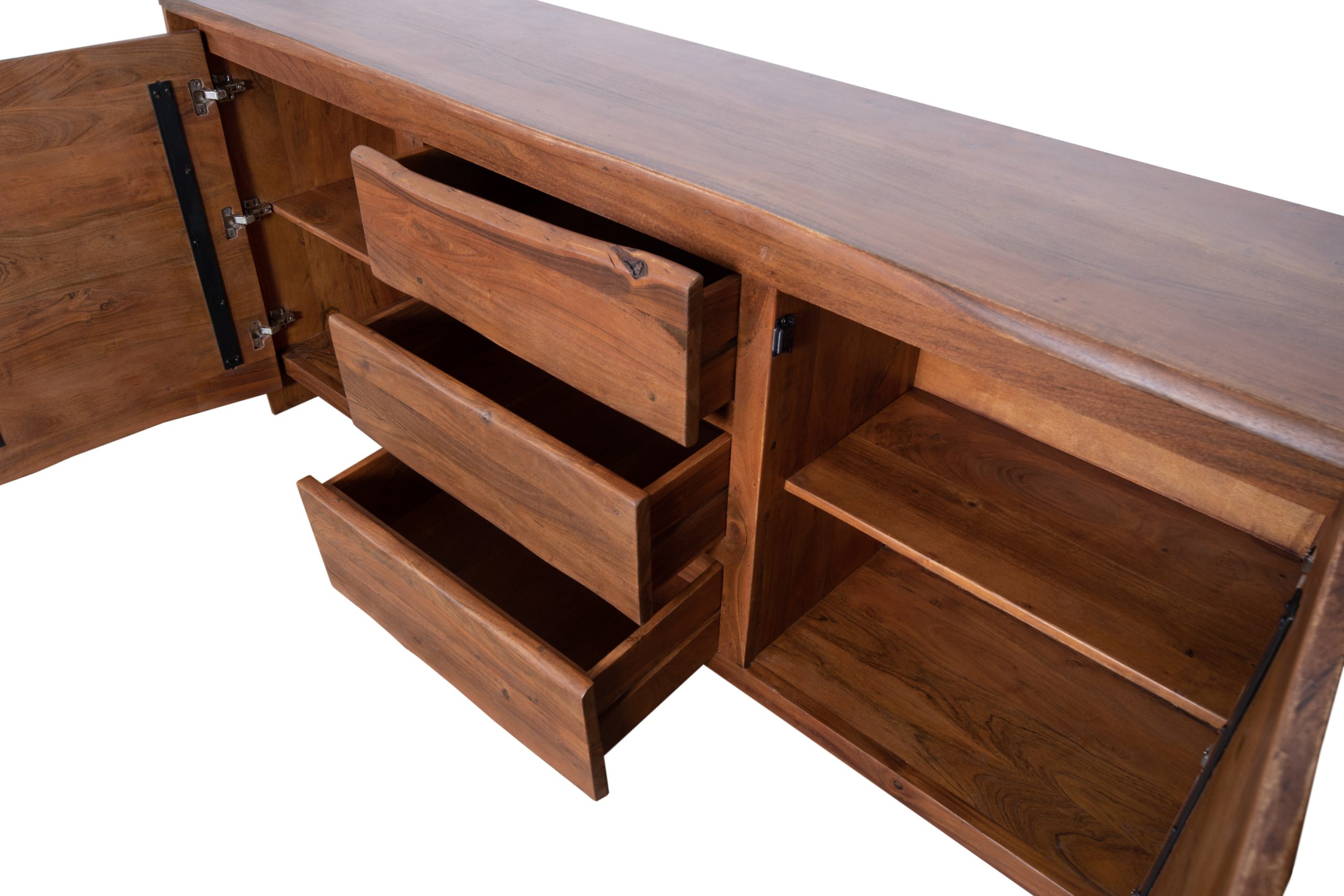 Sideboard Akazienholz massiv nussbaum Kommode 200 x 45 x 90 cm DAHLIA II – Bild 5