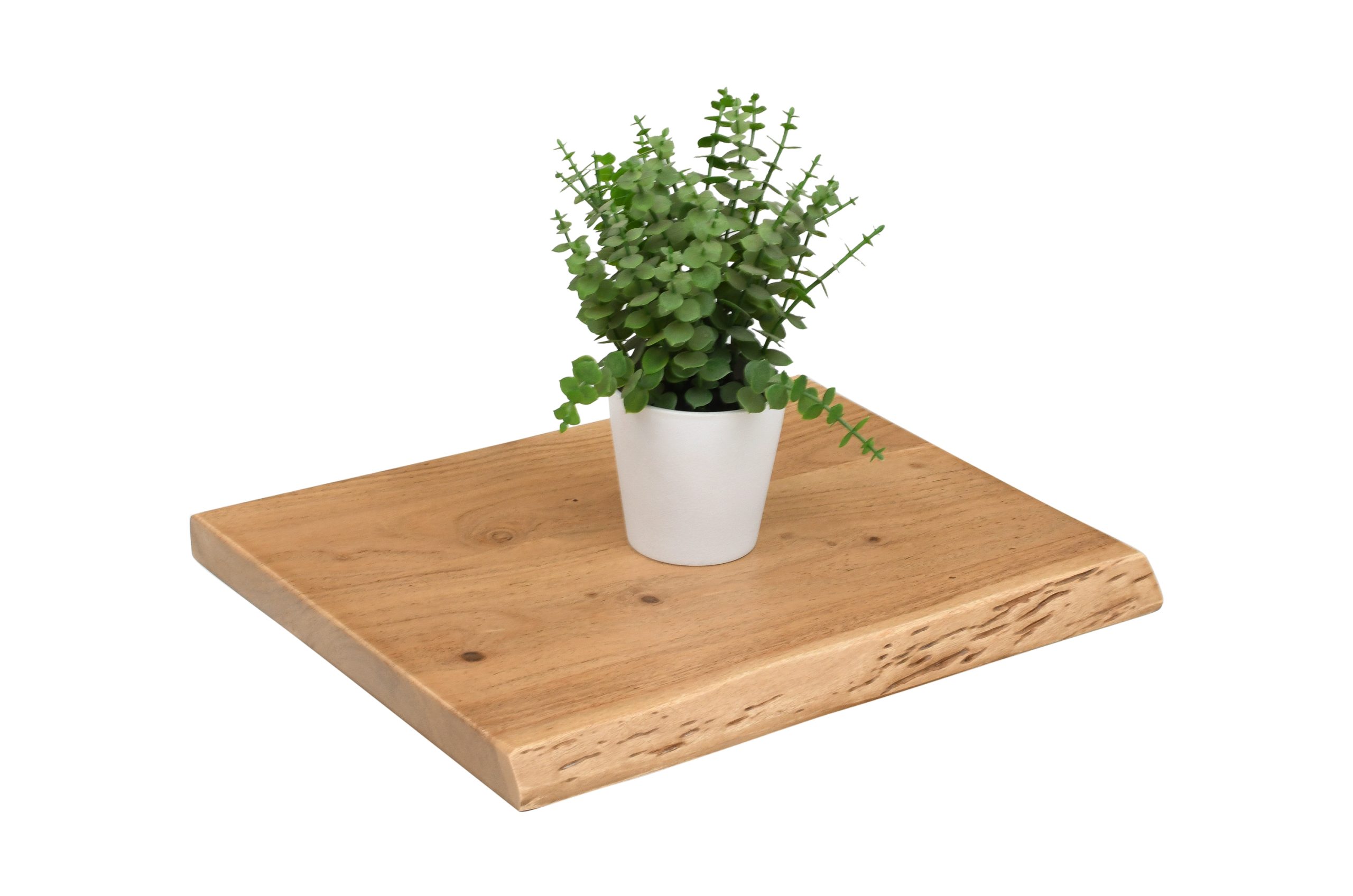 Holzplatte Akazienholz eiche massiv 40x30 cm Holzbrett einseitige Baumkante ARYA