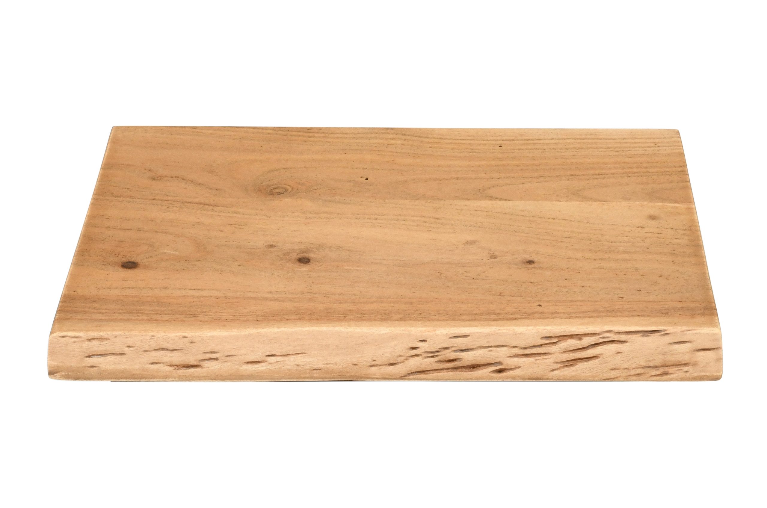Holzplatte Akazienholz eiche massiv 40x30 cm Holzbrett einseitige Baumkante ARYA – Bild 2