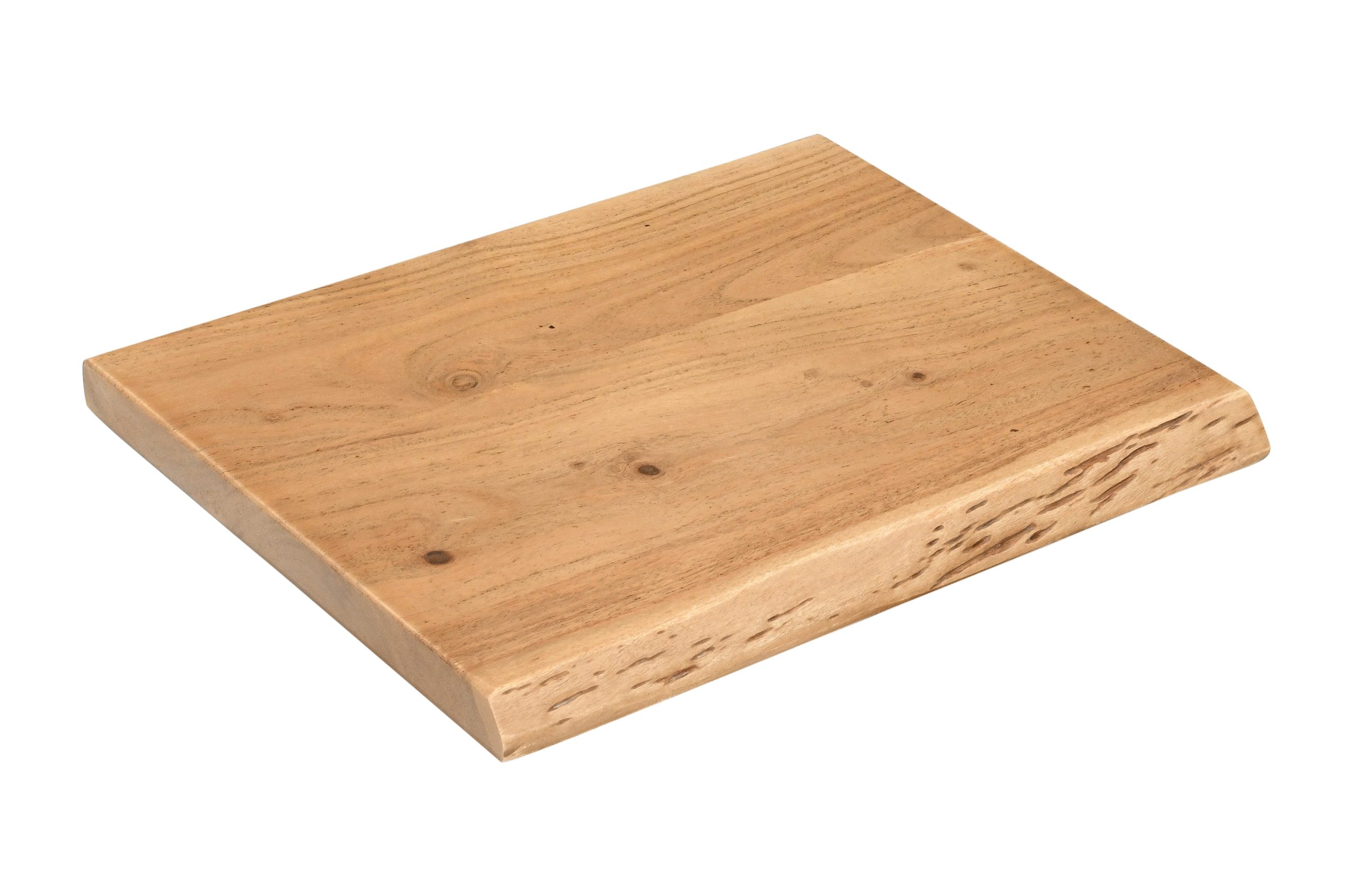 Holzplatte Akazienholz eiche massiv 40x30 cm Holzbrett einseitige Baumkante ARYA – Bild 5