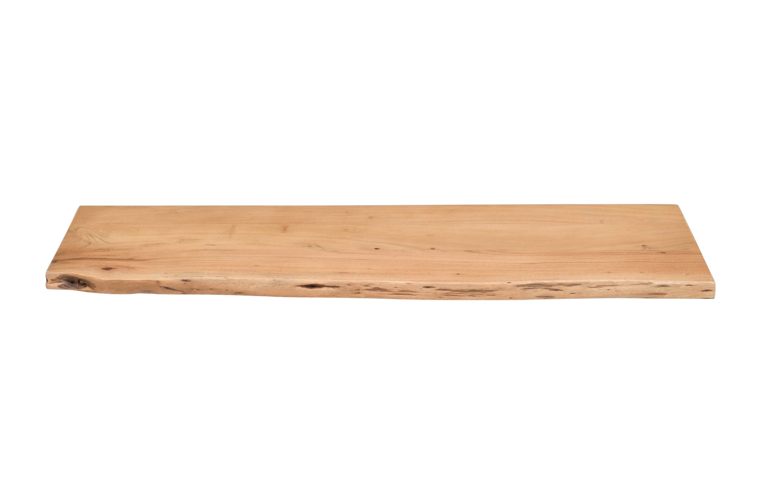 Holzplatte Akazienholz eiche massiv 80x30 cm Holzbrett einseitige Baumkante ARYA – Bild 2