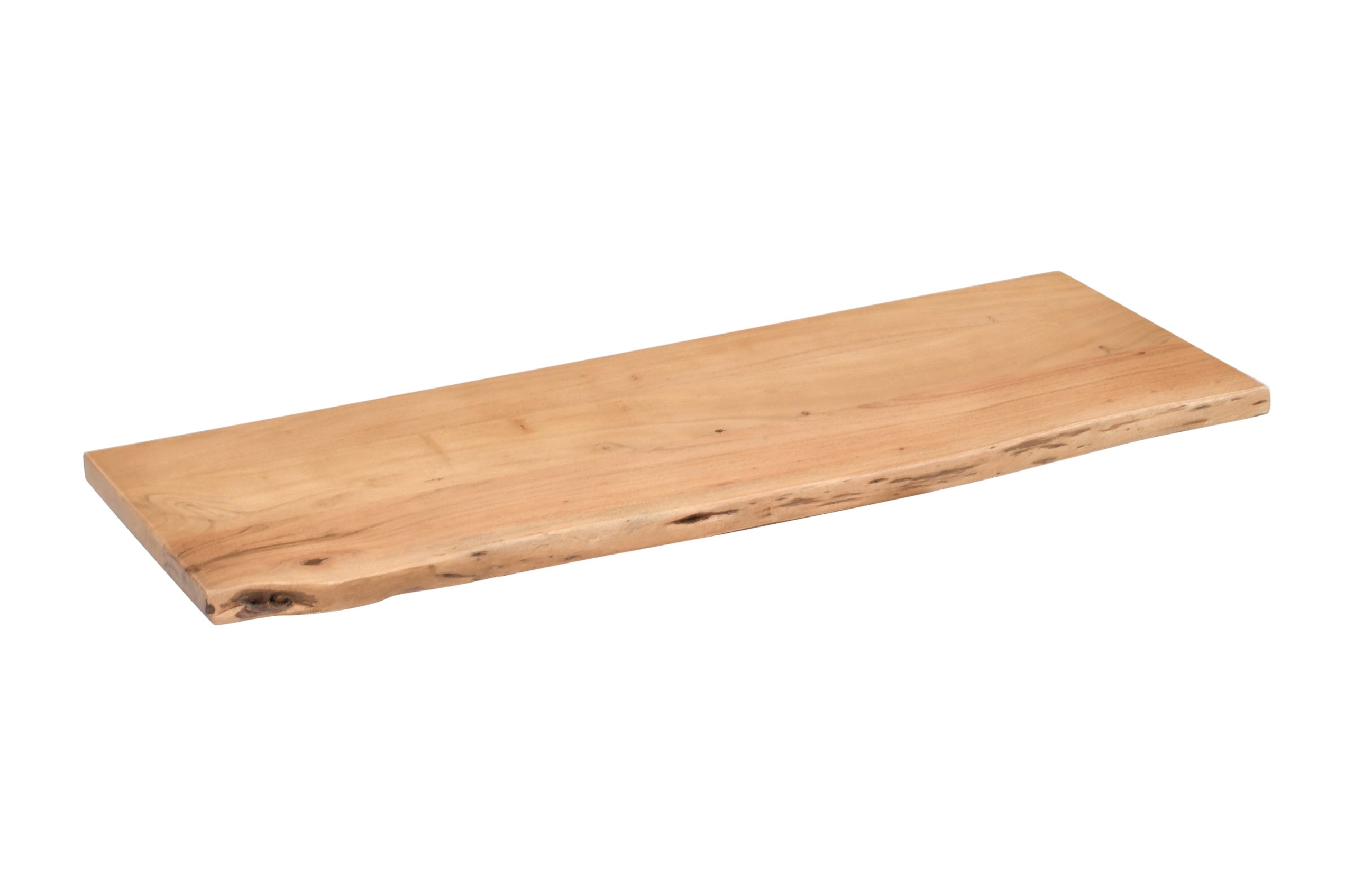 Holzplatte Akazienholz eiche massiv 80x30 cm Holzbrett einseitige Baumkante ARYA – Bild 6