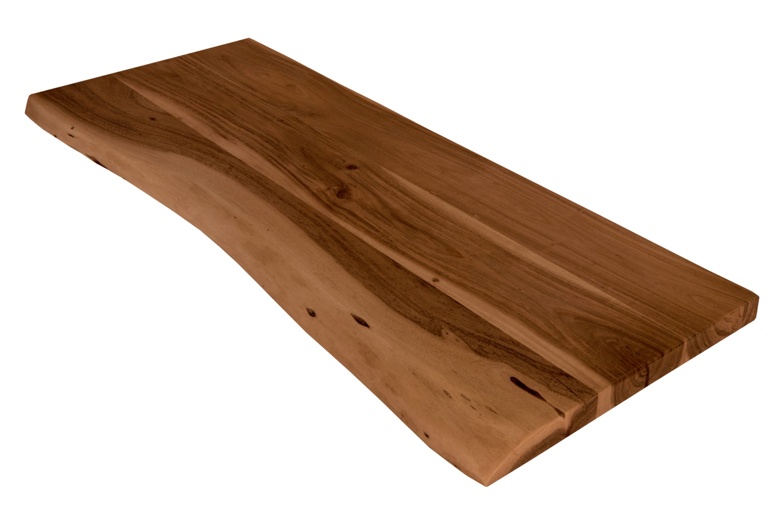 Holzplatte Akazienholz nussbaum massiv 80x30 cm Holzbrett einseitige Baumkante ARYA – Bild 2