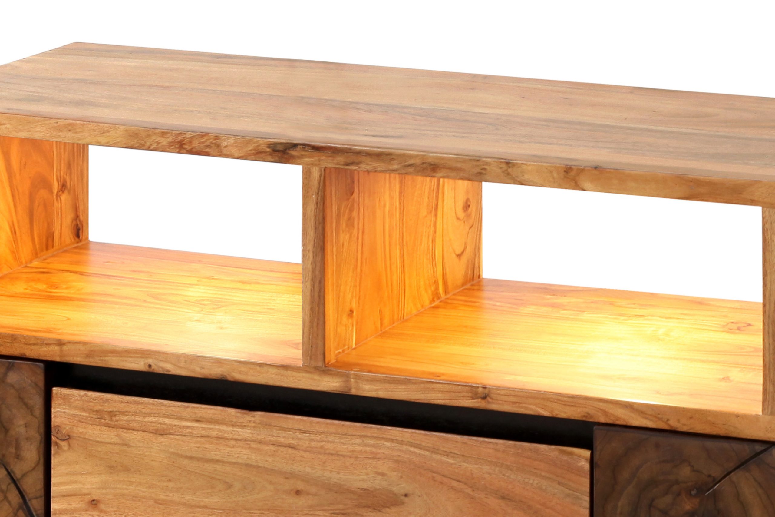 Lowboard 180 x 55 x 40 cm Akazienholz massiv stone LAURETTE – Bild 6