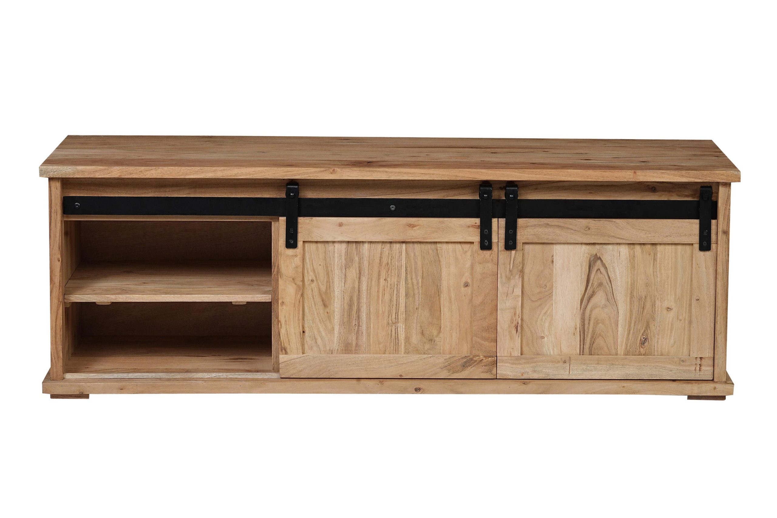 Lowboard 145x45x50 cm Akazienholz massiv natur gusseiserne Elemente LIANO V – Bild 4