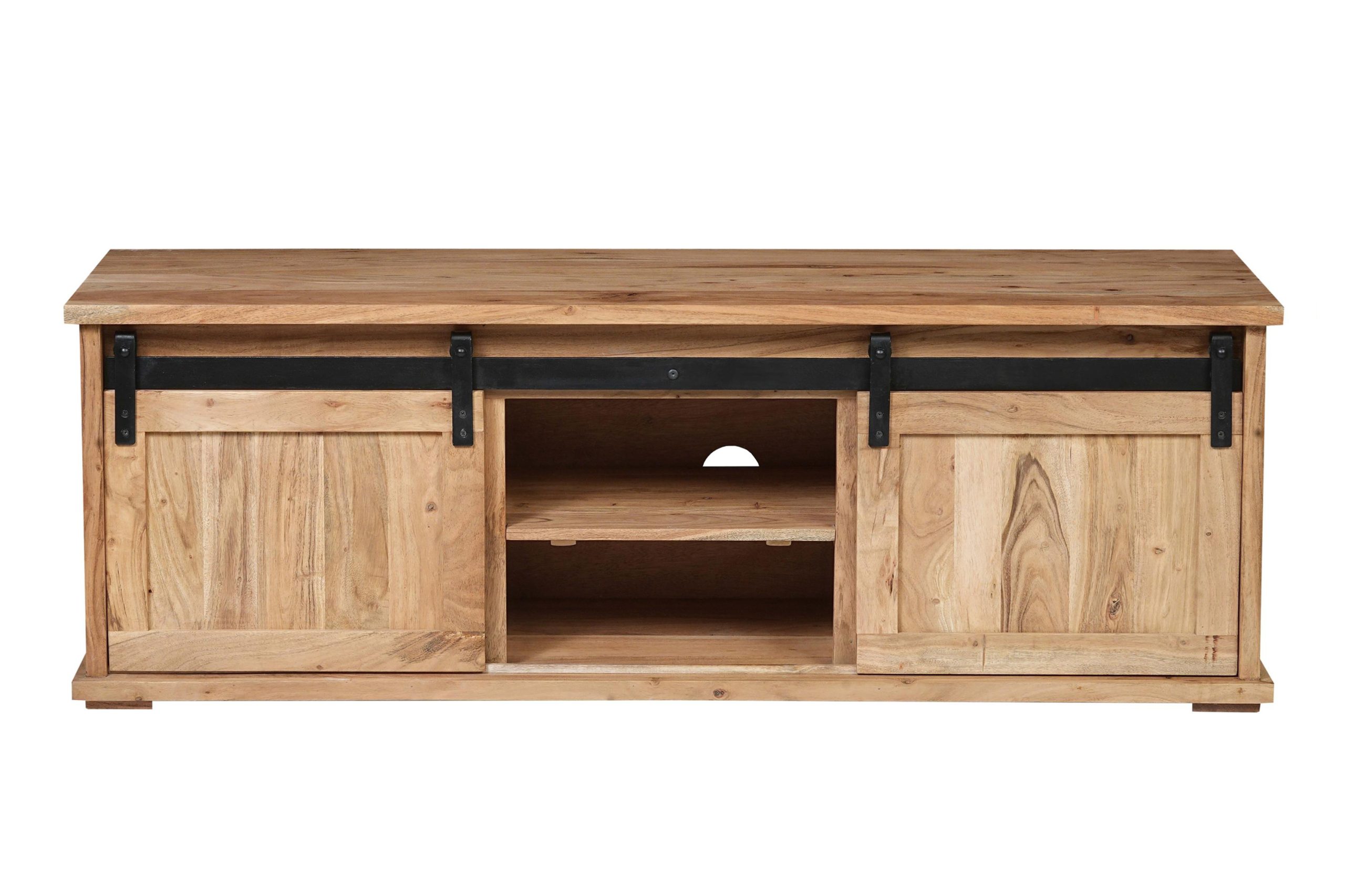 Lowboard 145x45x50 cm Akazienholz massiv natur gusseiserne Elemente LIANO V – Bild 5