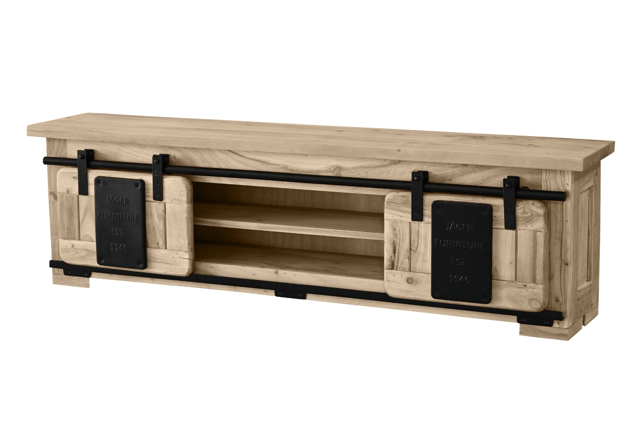 Wandboard Akazienholz massiv eichefarben Wandregal 130 x 25 x 35 cm LIBRO – Bild 2