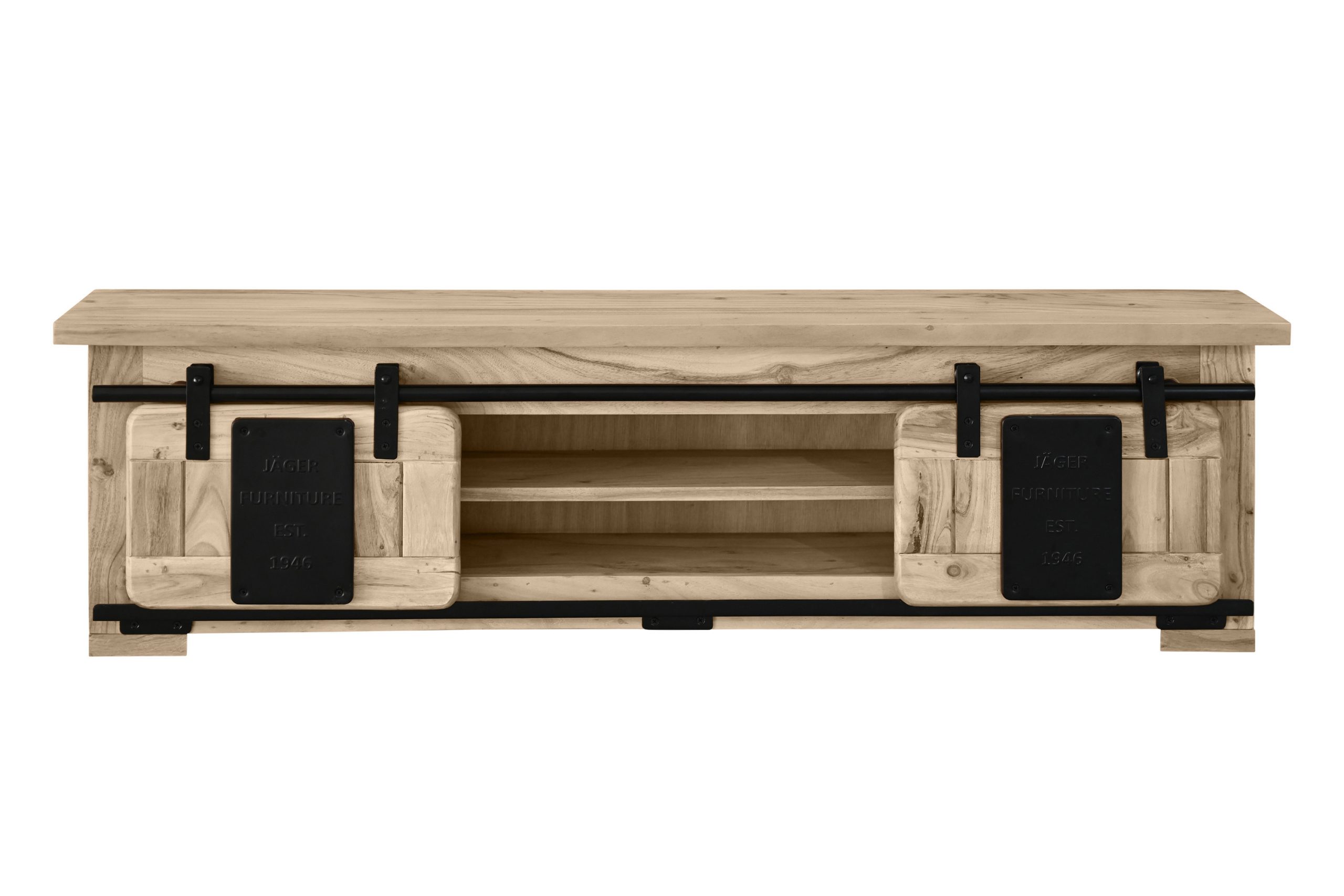 Wandboard Akazienholz massiv eichefarben Wandregal 130 x 25 x 35 cm LIBRO – Bild 4