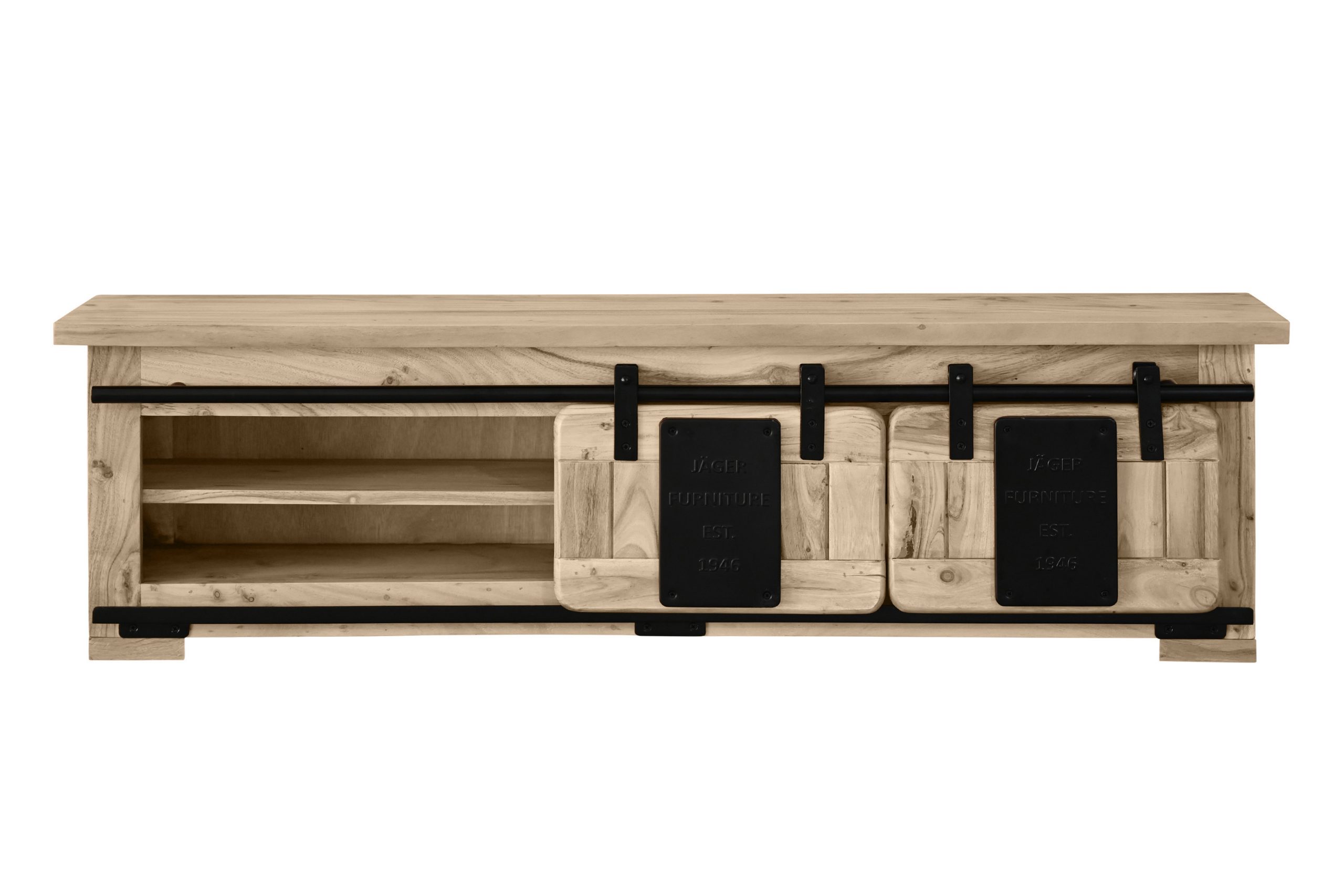 Wandboard Akazienholz massiv eichefarben Wandregal 130 x 25 x 35 cm LIBRO – Bild 7