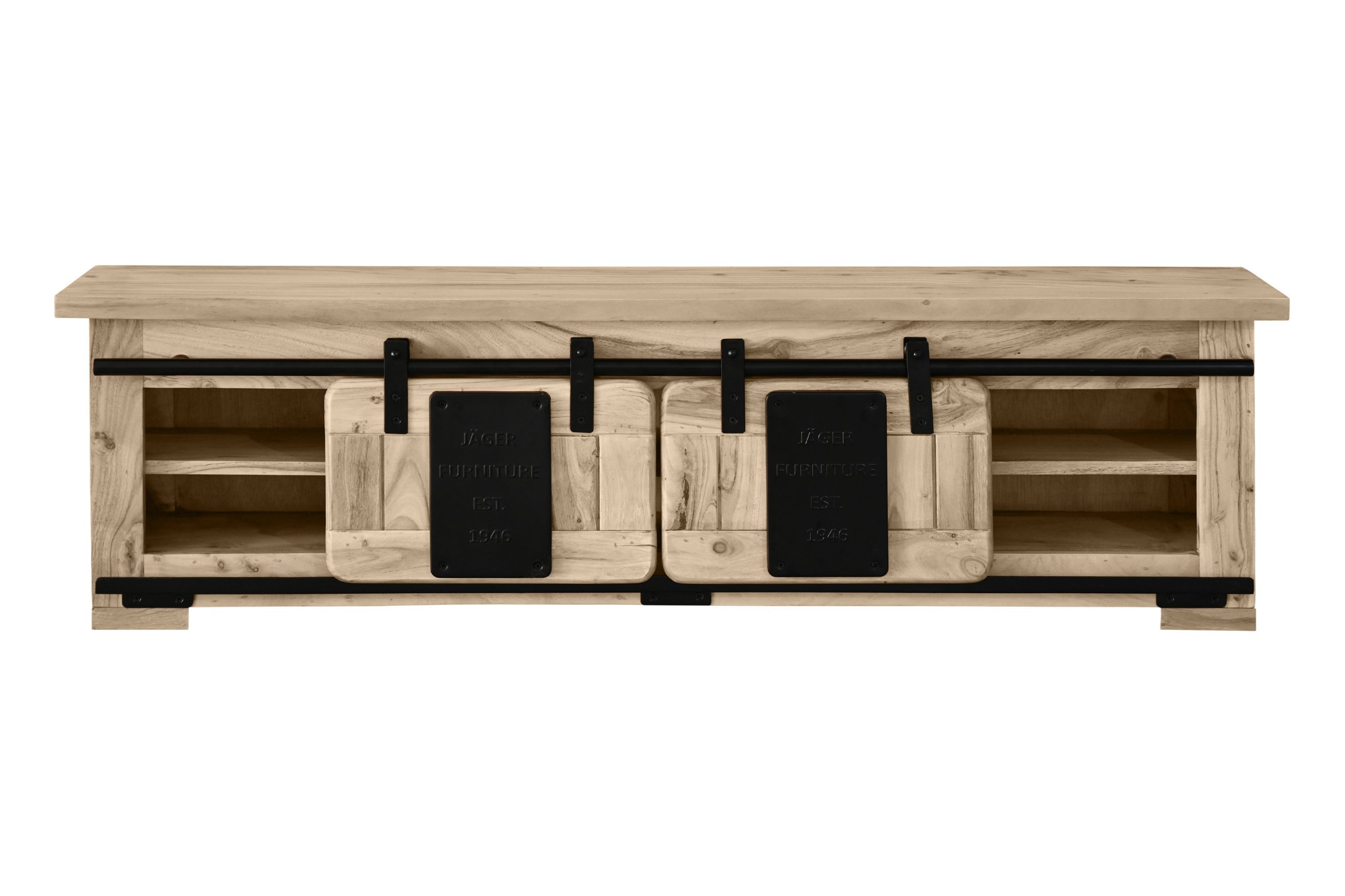 Wandboard Akazienholz massiv eichefarben Wandregal 130 x 25 x 35 cm LIBRO – Bild 8