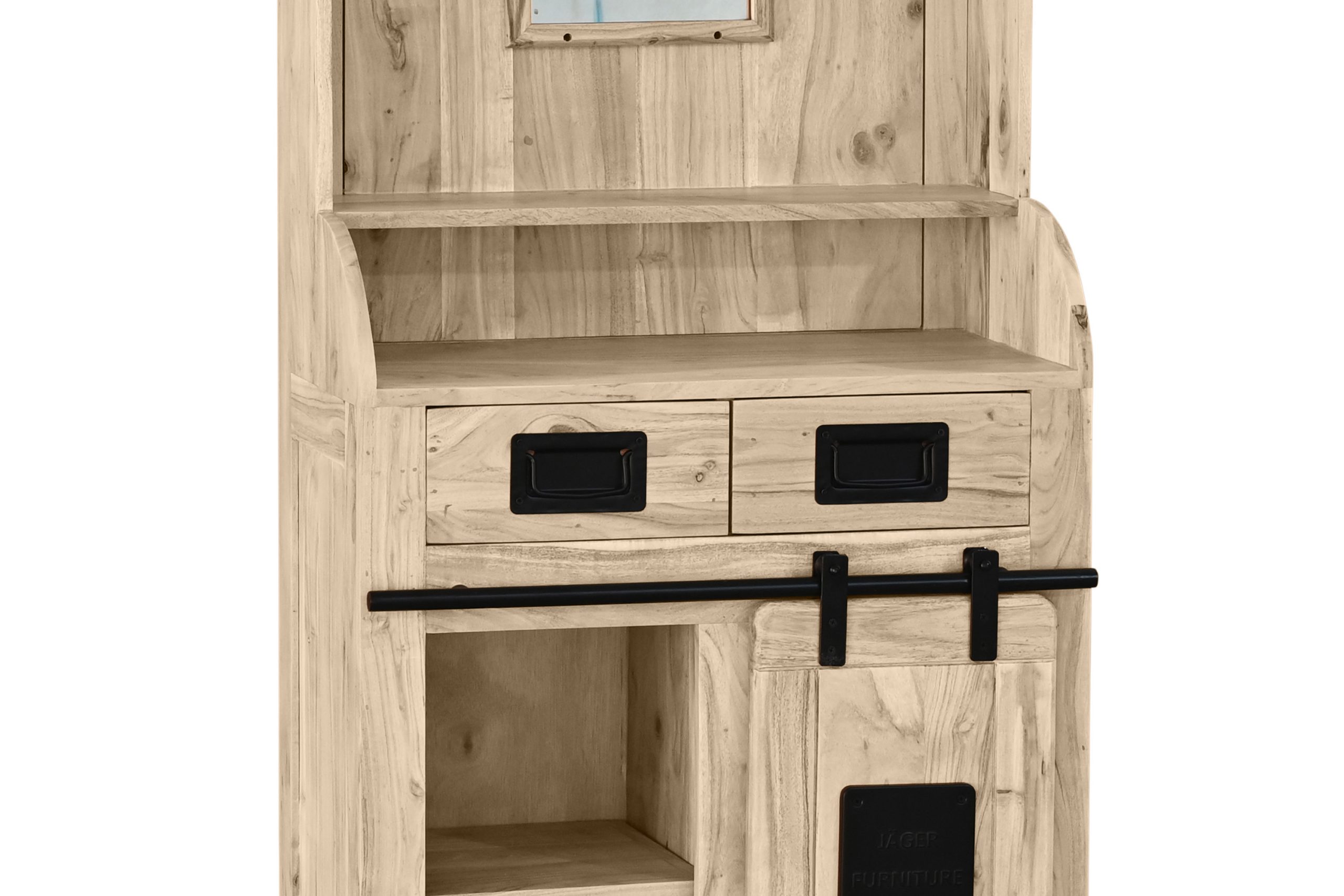 Weinschrank Akazienholz massiv eichefarben Holzschrank 75 x 35 x 170 cm LIBRO – Bild 5