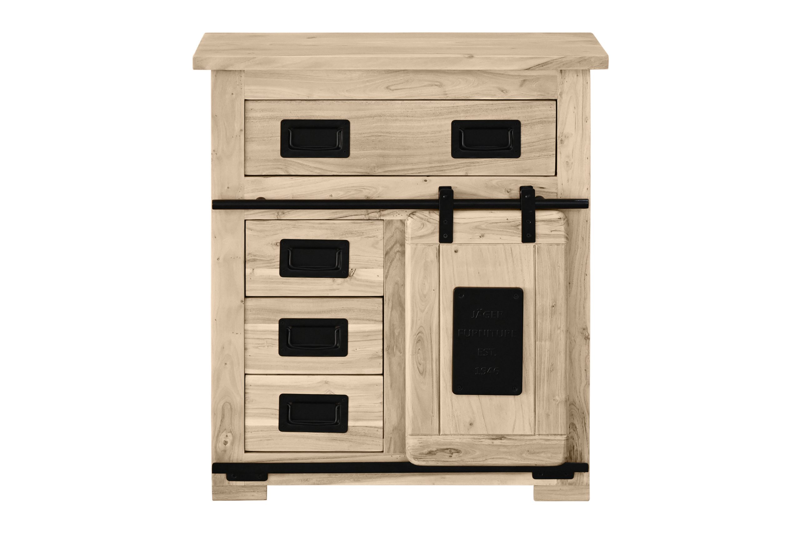 Sideboard Akazienholz massiv eichefarben Kommode 75 x 35 x 85 cm LIBRO VII – Bild 4