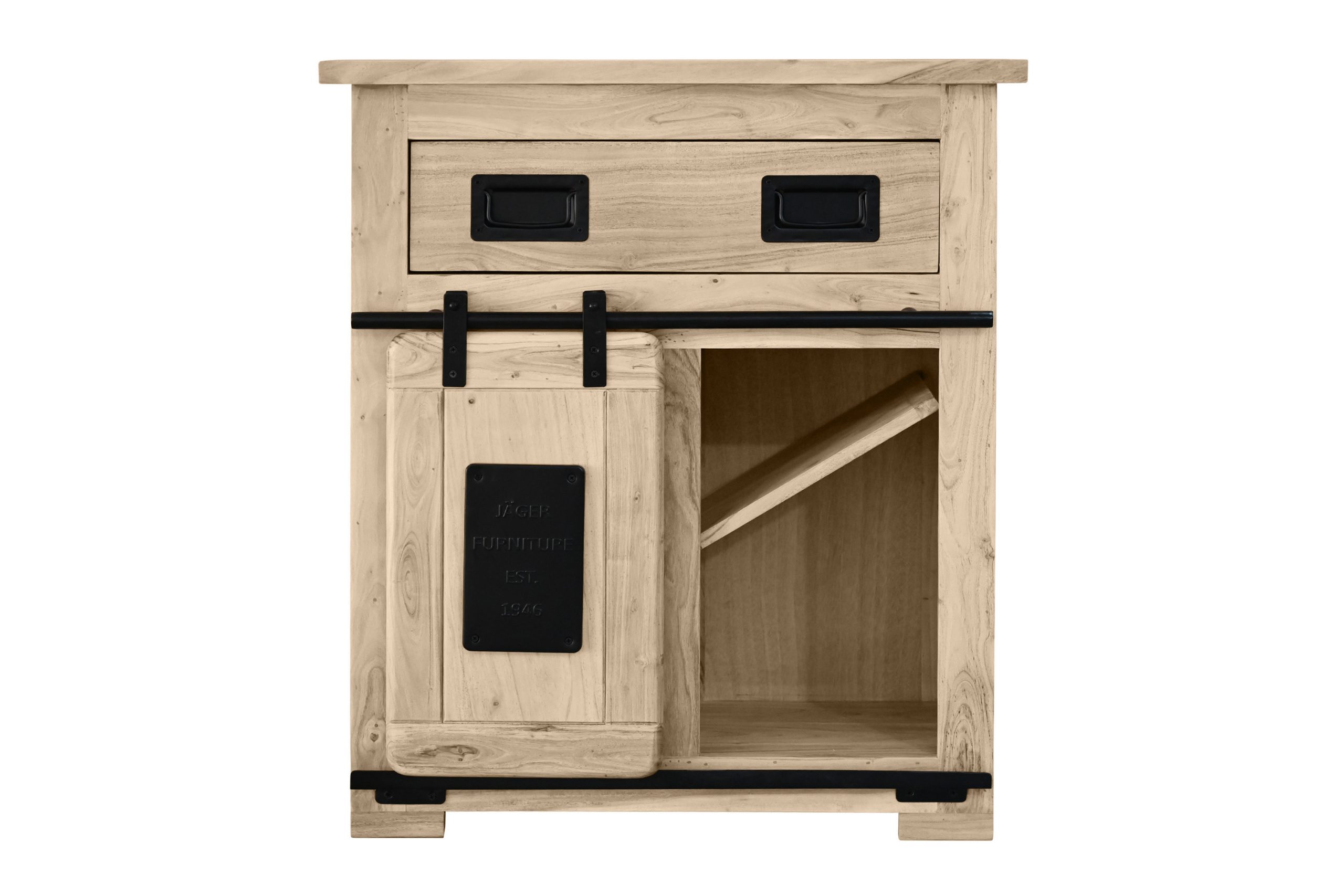 Sideboard Akazienholz massiv eichefarben Kommode 75 x 35 x 85 cm LIBRO VII – Bild 8