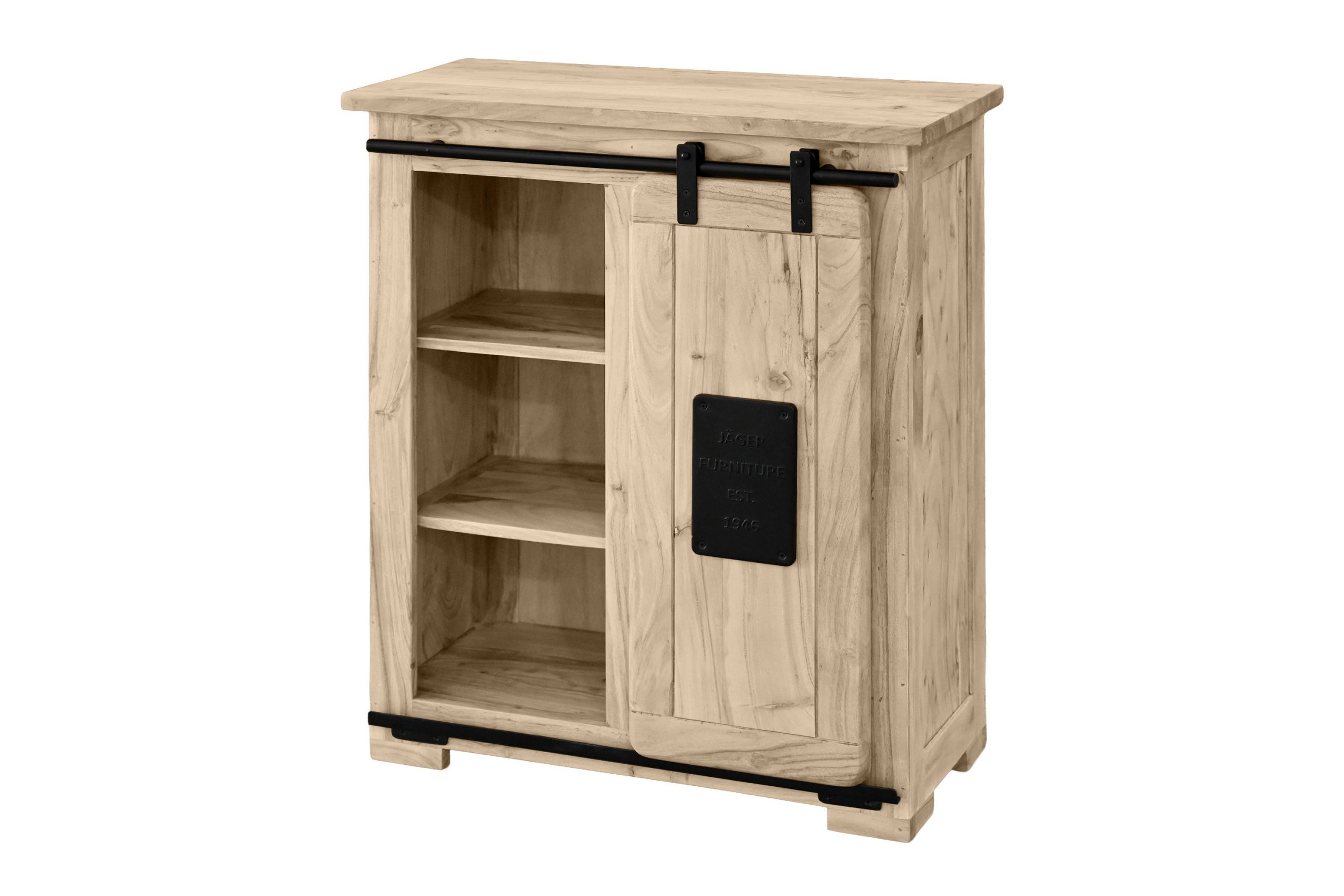 Sideboard Akazienholz massiv eichefarben Kommode 75 x 90 x 36 cm LIBRO IV – Bild 2