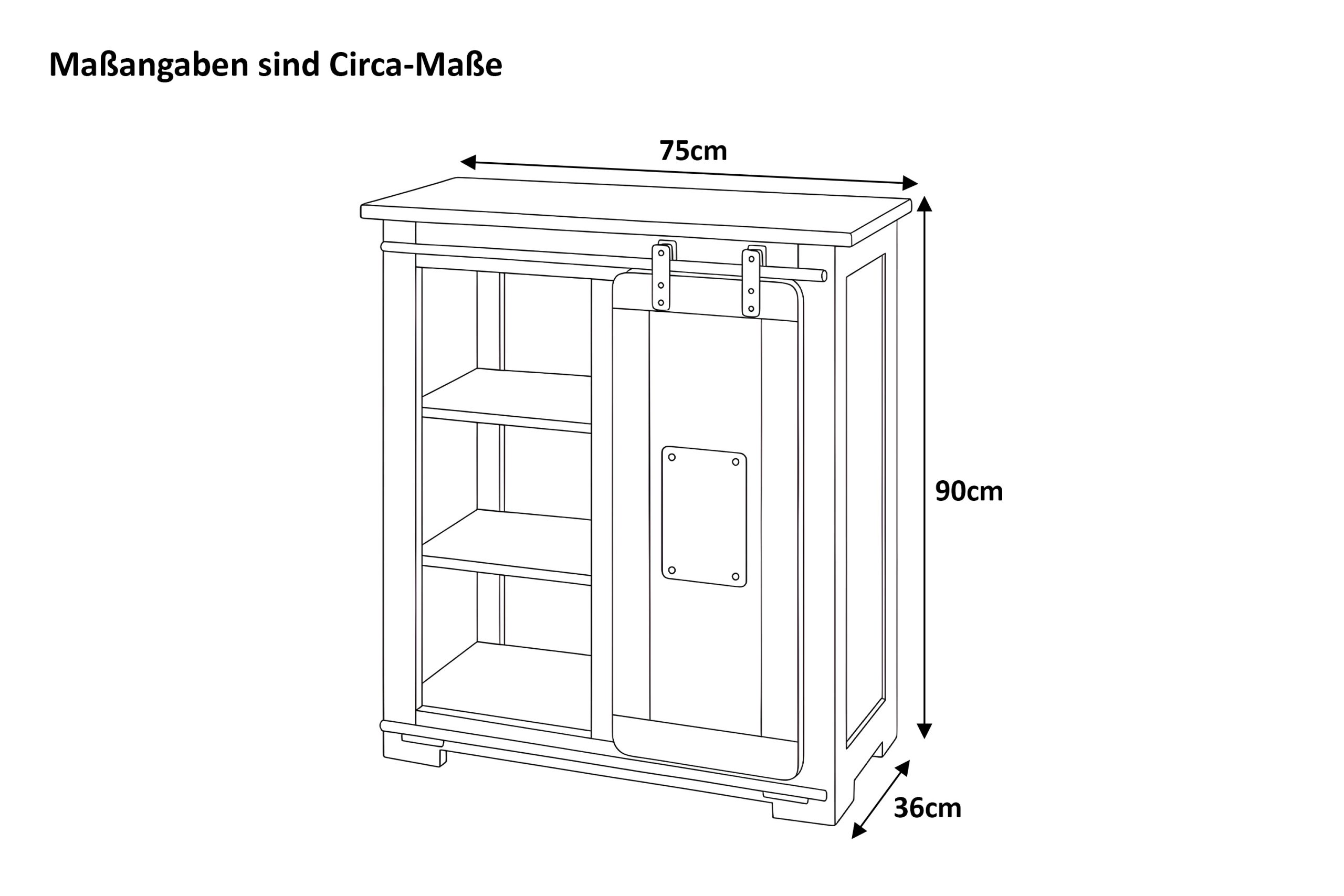 Sideboard Akazienholz massiv eichefarben Kommode 75 x 90 x 36 cm LIBRO IV – Bild 3